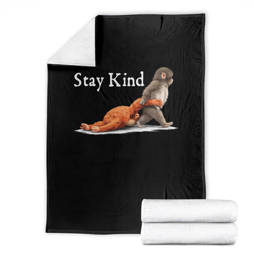 Punch Monkey Viral Trend Throw Blanket Stay Kind
