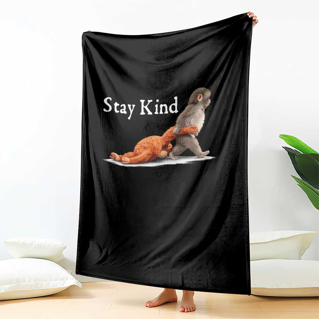 Punch Monkey Viral Trend Throw Blanket Stay Kind