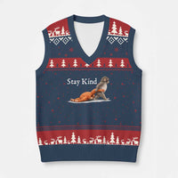 Punch Monkey Viral Trend V-Neck Knit Sweater Vest Stay Kind