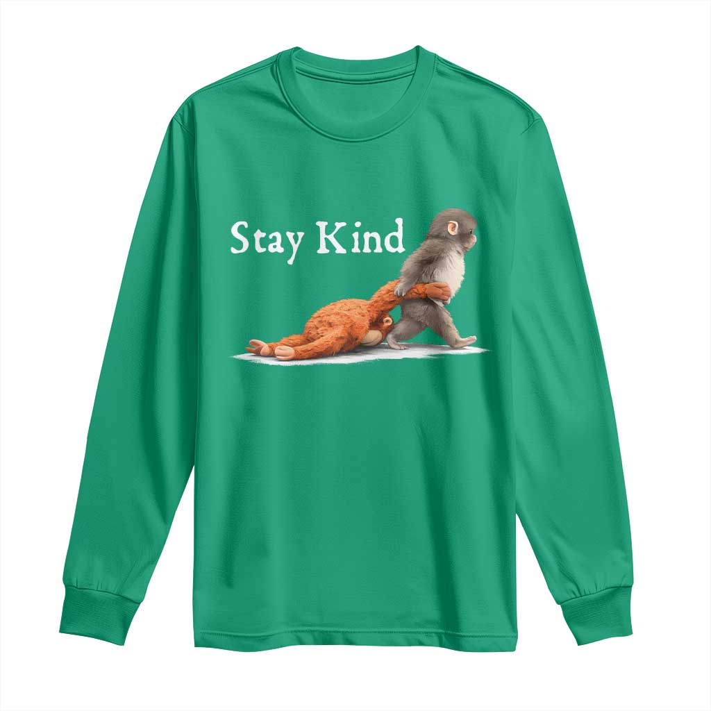 Punch Monkey Viral Trend Long Sleeve Shirt Stay Kind