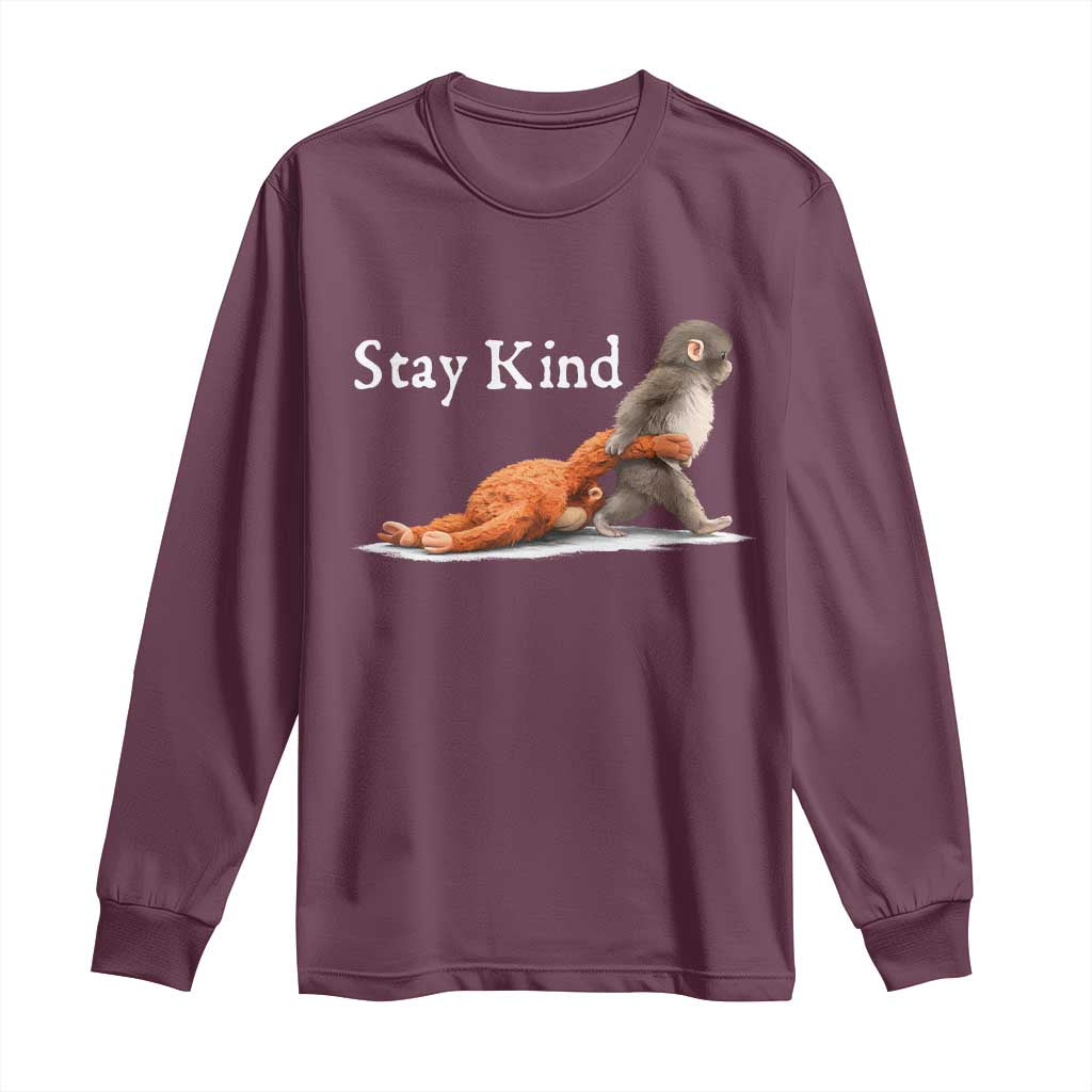Punch Monkey Viral Trend Long Sleeve Shirt Stay Kind