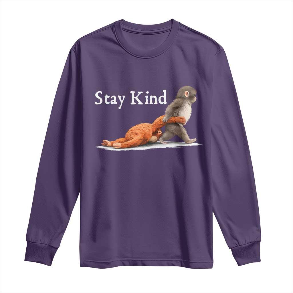 Punch Monkey Viral Trend Long Sleeve Shirt Stay Kind