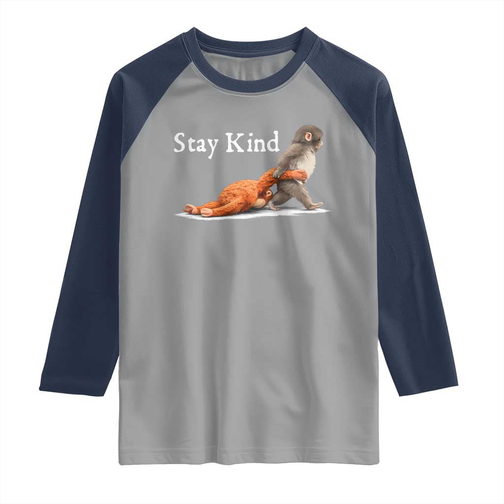 Punch Monkey Viral Trend Raglan Shirt Stay Kind