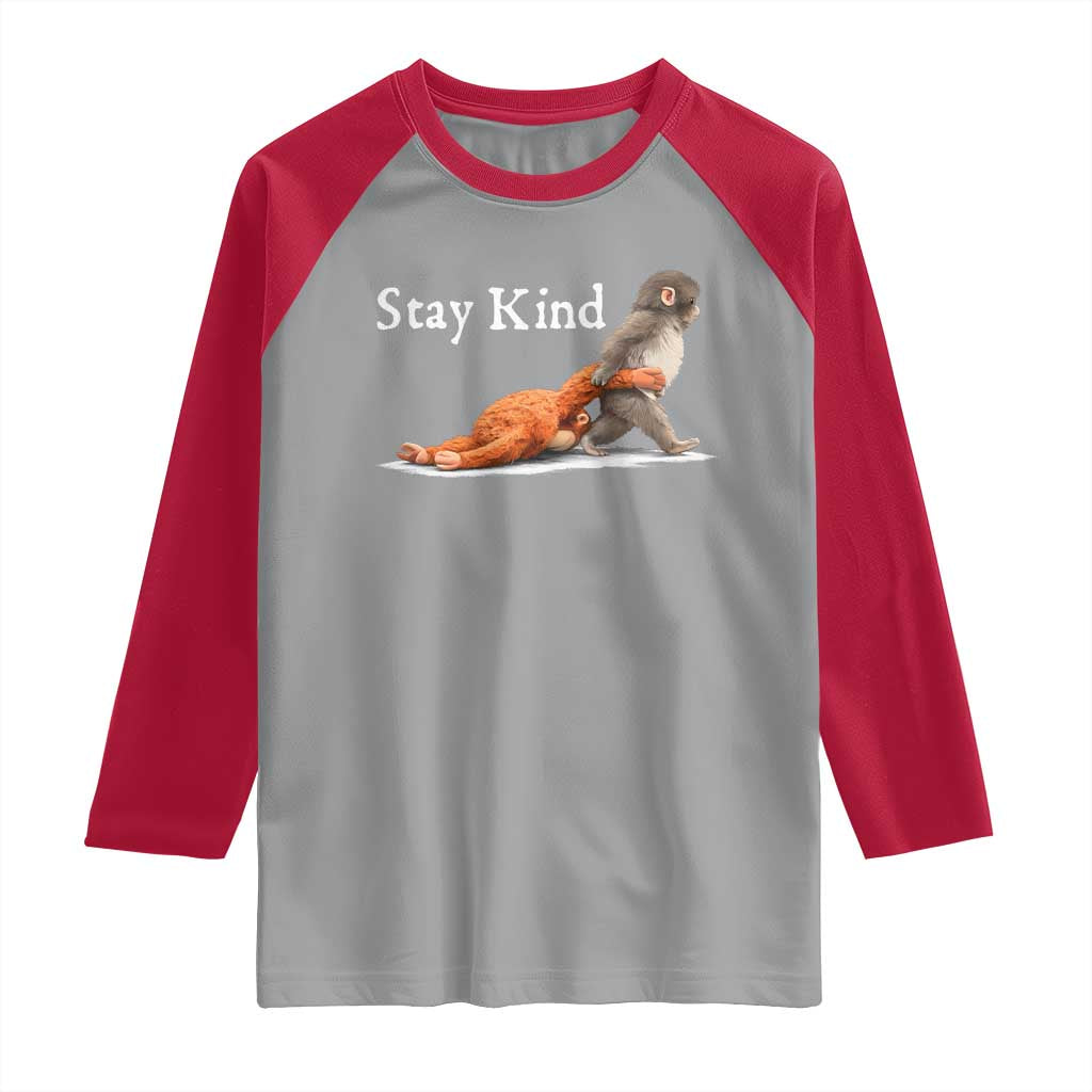 Punch Monkey Viral Trend Raglan Shirt Stay Kind