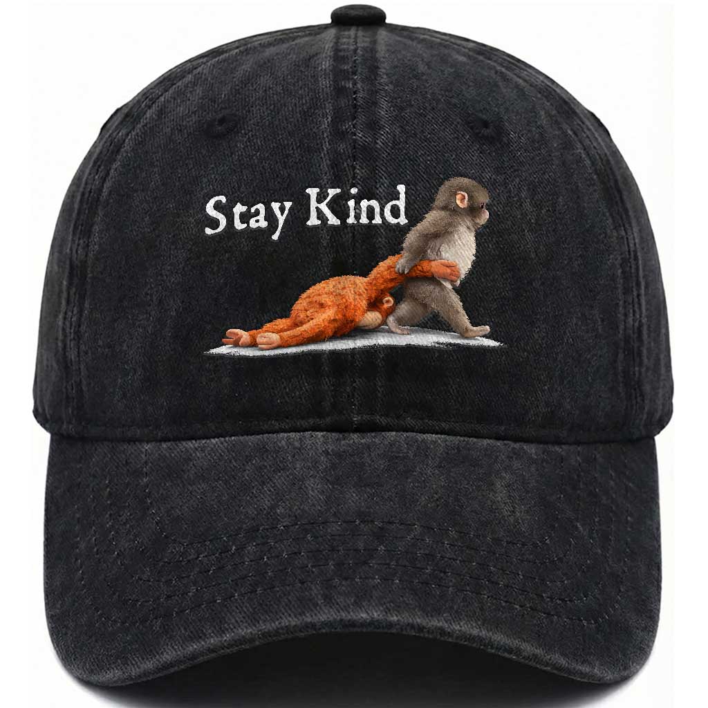 Punch Monkey Viral Trend Washed Cotton Baseball Cap Stay Kind
