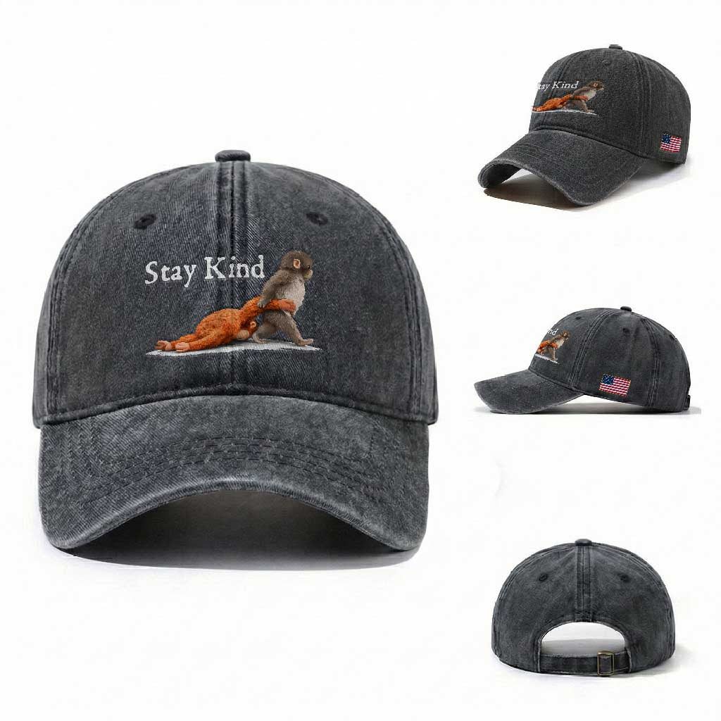 Punch Monkey Viral Trend Washed Cotton Baseball Cap Stay Kind