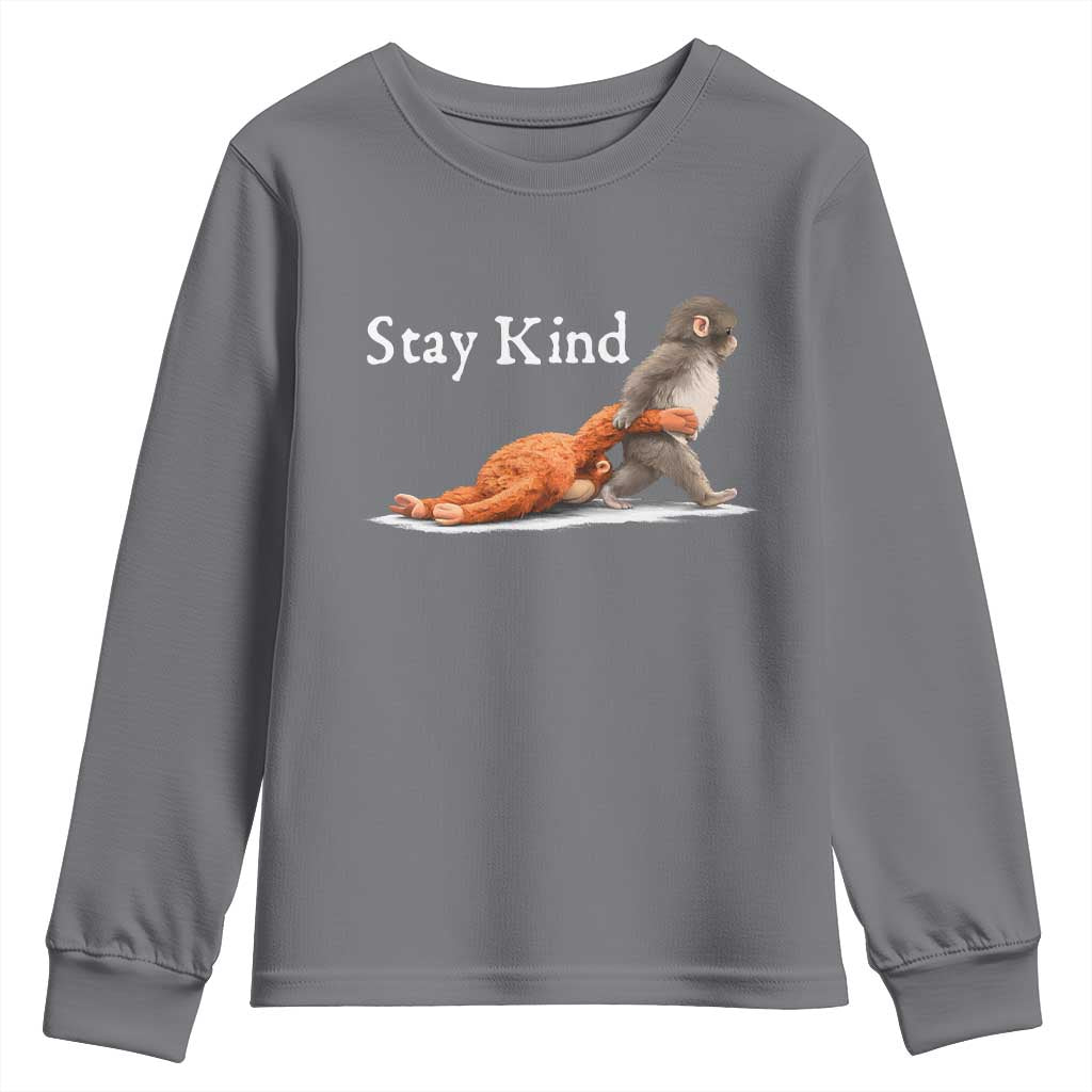 Punch Monkey Viral Trend Youth Sweatshirt Stay Kind