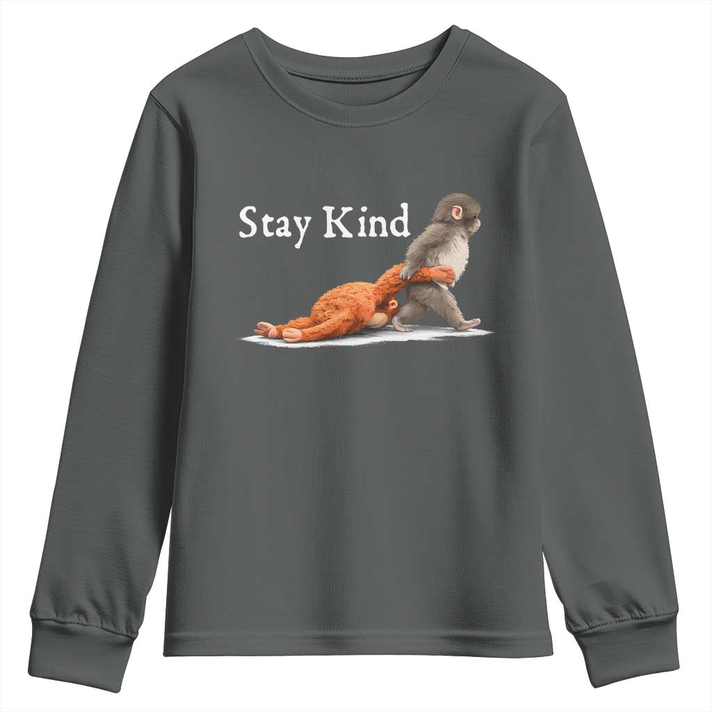 Punch Monkey Viral Trend Youth Sweatshirt Stay Kind