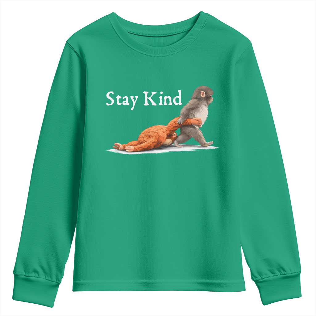Punch Monkey Viral Trend Youth Sweatshirt Stay Kind
