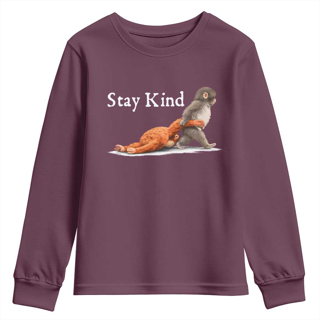 Punch Monkey Viral Trend Youth Sweatshirt Stay Kind