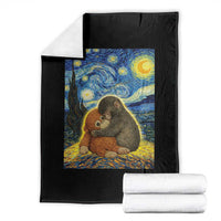Punch Monkey Starry Night Viral Trend Throw Blanket
