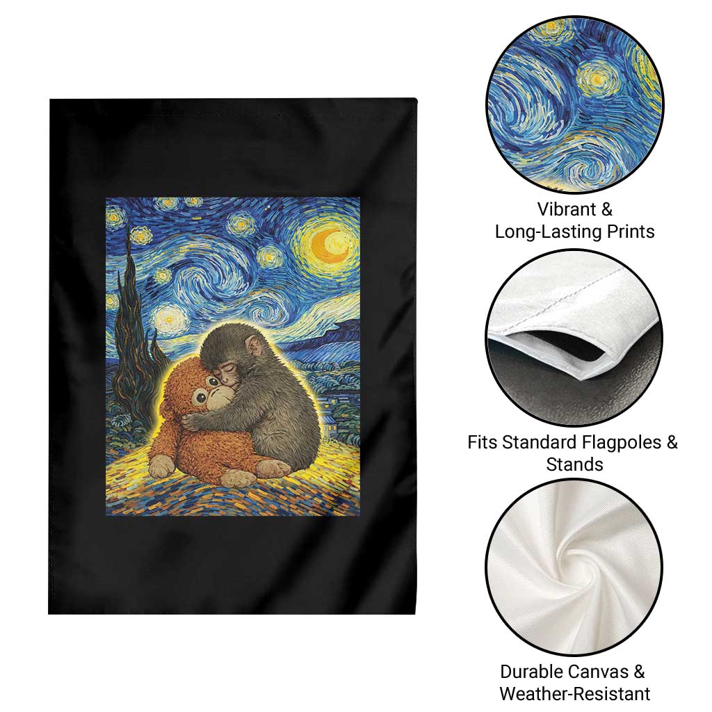Punch Monkey Starry Night Viral Trend Garden Flag