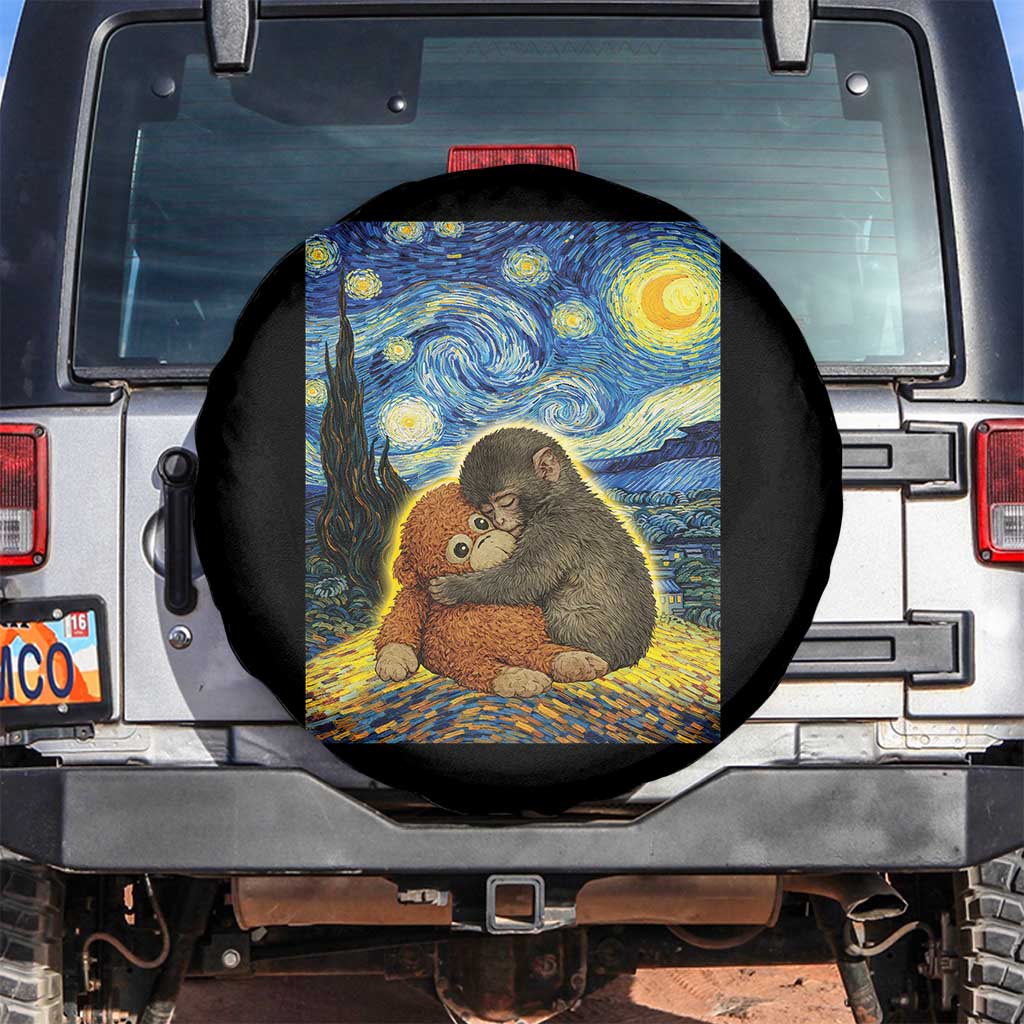 Punch Monkey Starry Night Viral Trend Spare Tire Cover
