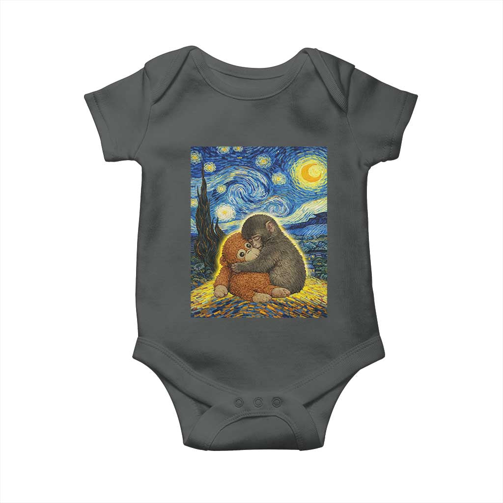 Punch Monkey Starry Night Viral Trend Baby Onesie