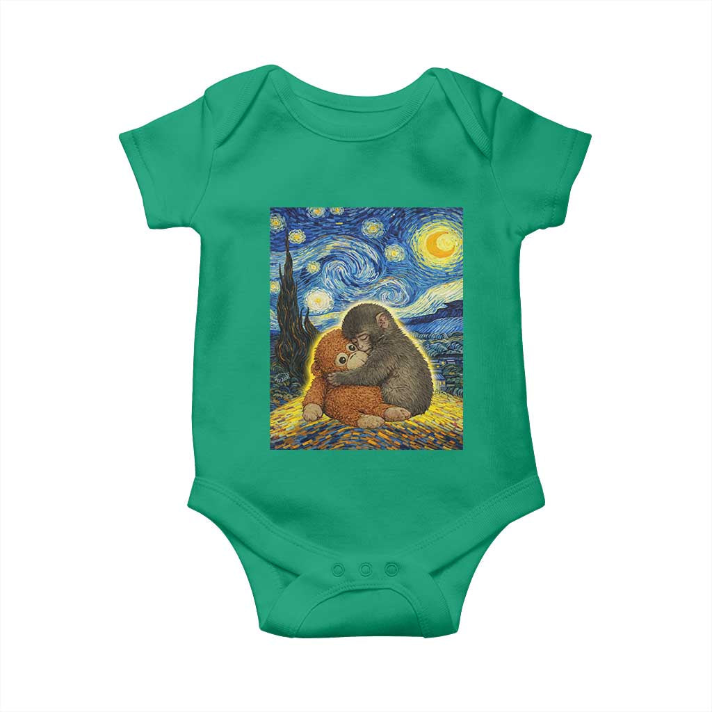 Punch Monkey Starry Night Viral Trend Baby Onesie