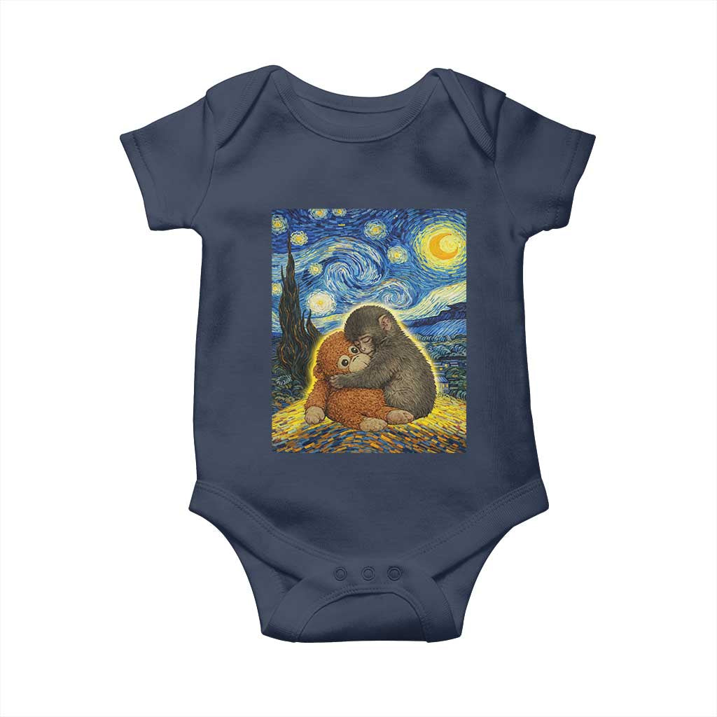 Punch Monkey Starry Night Viral Trend Baby Onesie
