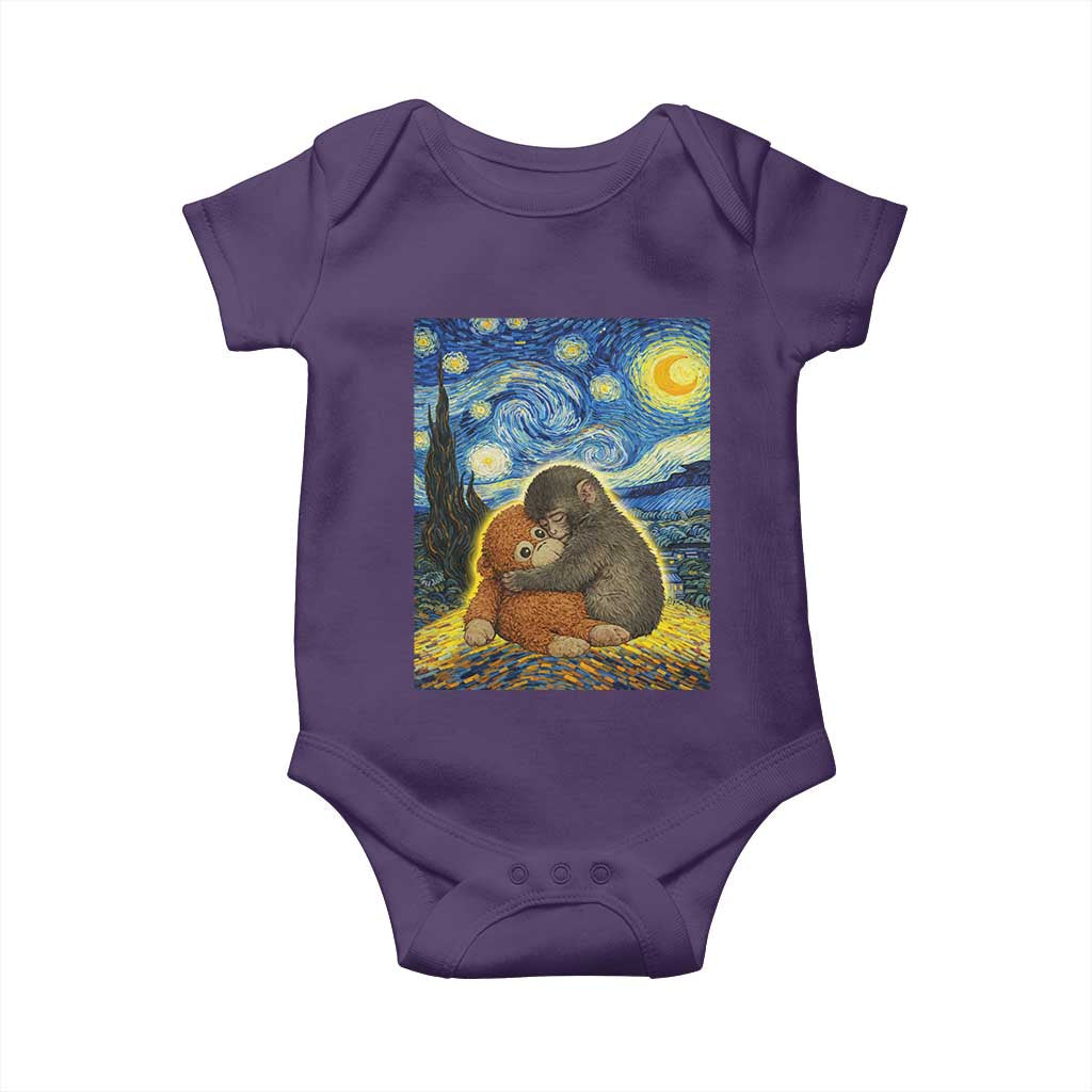 Punch Monkey Starry Night Viral Trend Baby Onesie