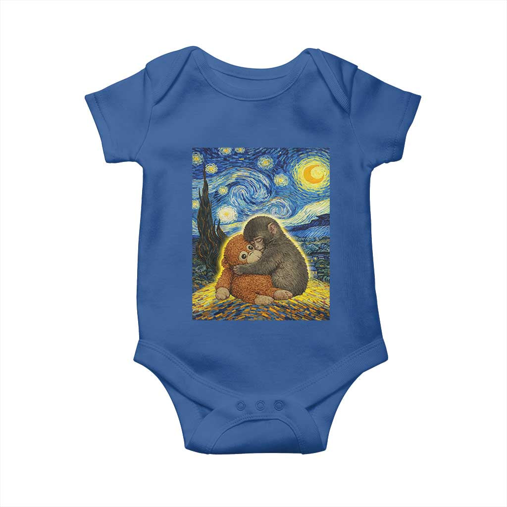 Punch Monkey Starry Night Viral Trend Baby Onesie