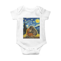 Punch Monkey Starry Night Viral Trend Baby Onesie