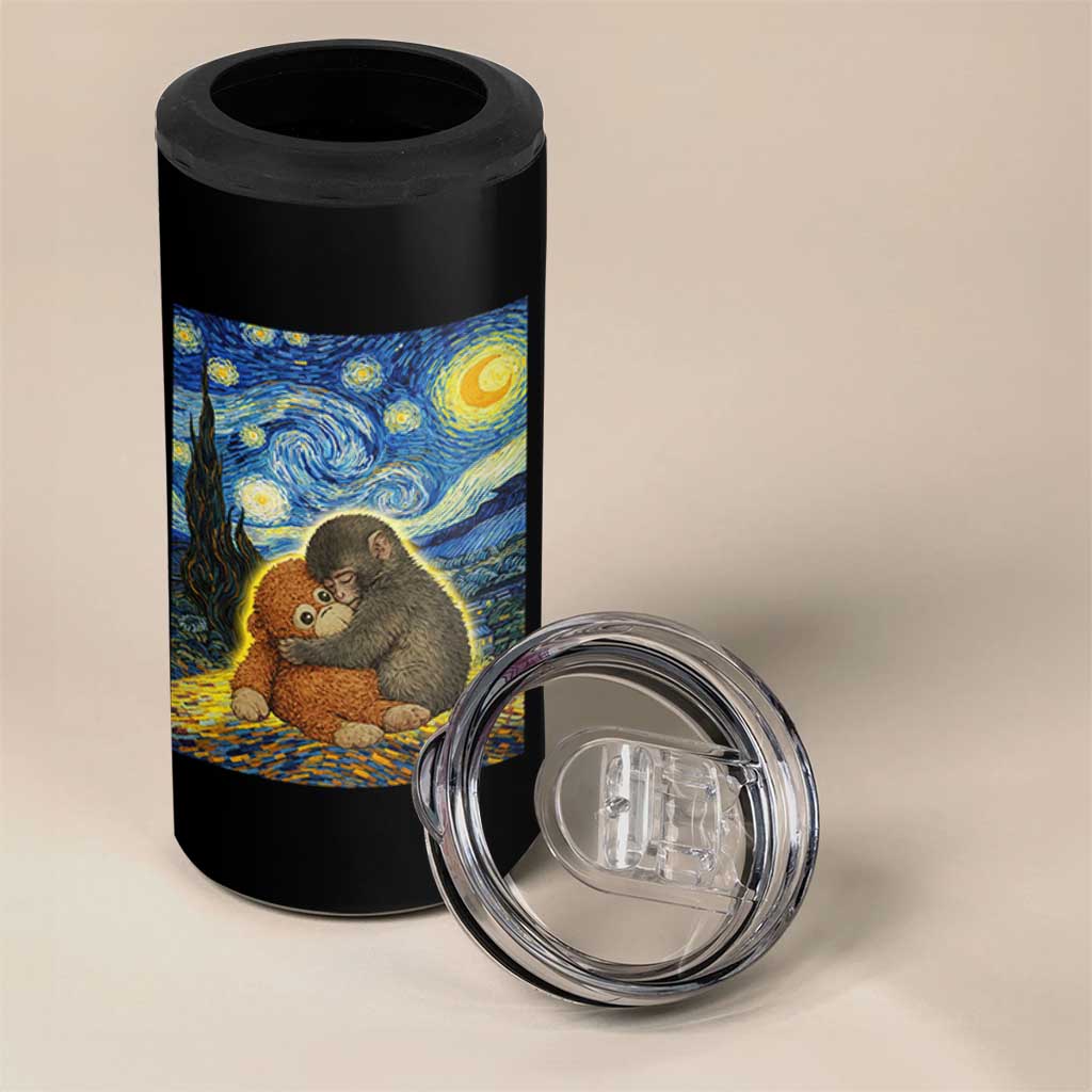 Punch Monkey Starry Night Viral Trend 4 in 1 Can Cooler Tumbler
