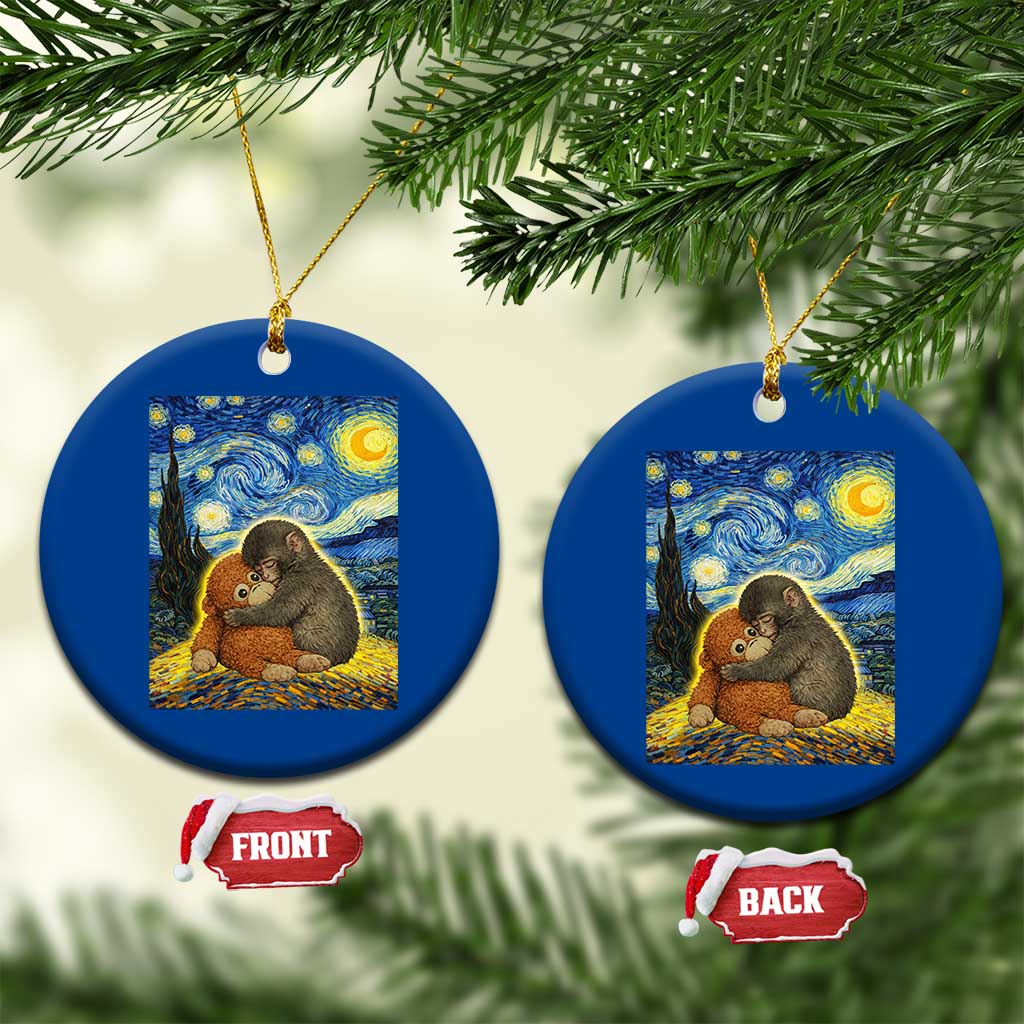 Punch Monkey Starry Night Viral Trend Ceramic Ornament