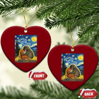 Punch Monkey Starry Night Viral Trend Ceramic Ornament
