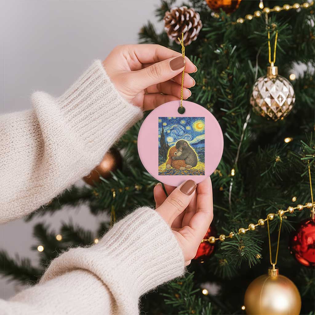 Punch Monkey Starry Night Viral Trend Ceramic Ornament