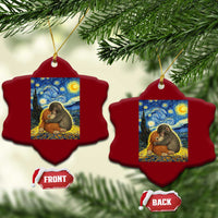 Punch Monkey Starry Night Viral Trend Ceramic Ornament