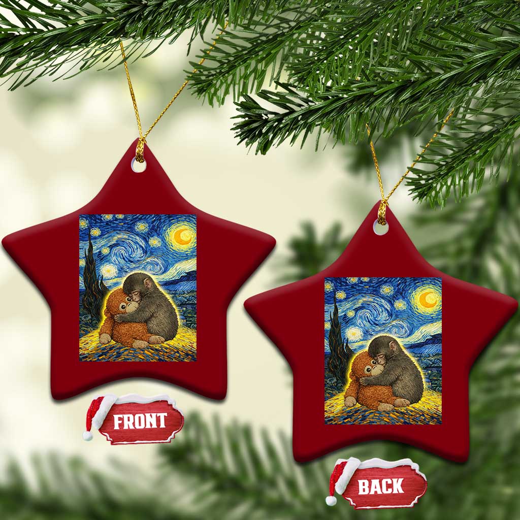 Punch Monkey Starry Night Viral Trend Ceramic Ornament