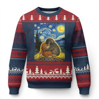 Punch Monkey Starry Night Viral Trend Ugly Christmas Sweater
