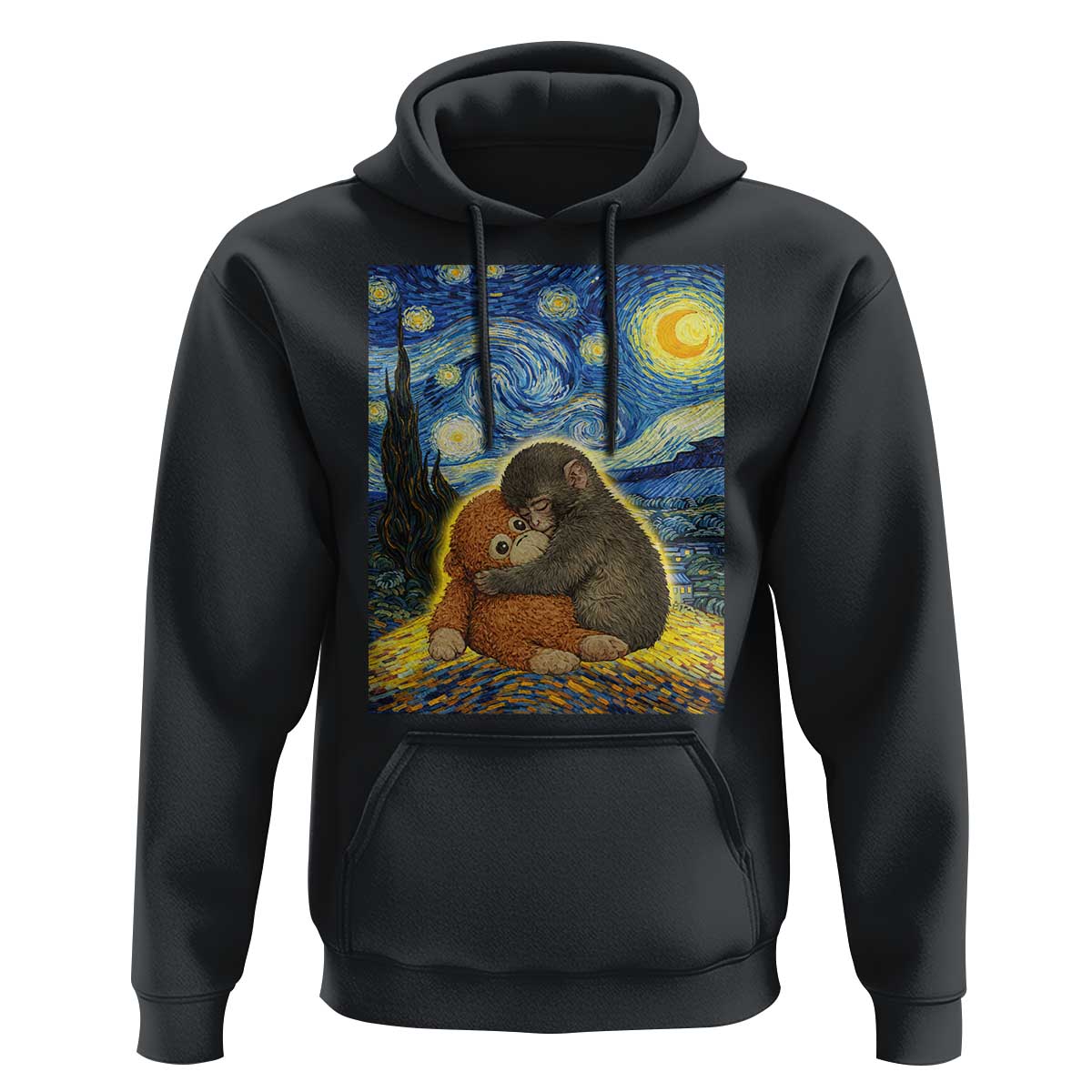 Punch Monkey Starry Night Viral Trend Hoodie