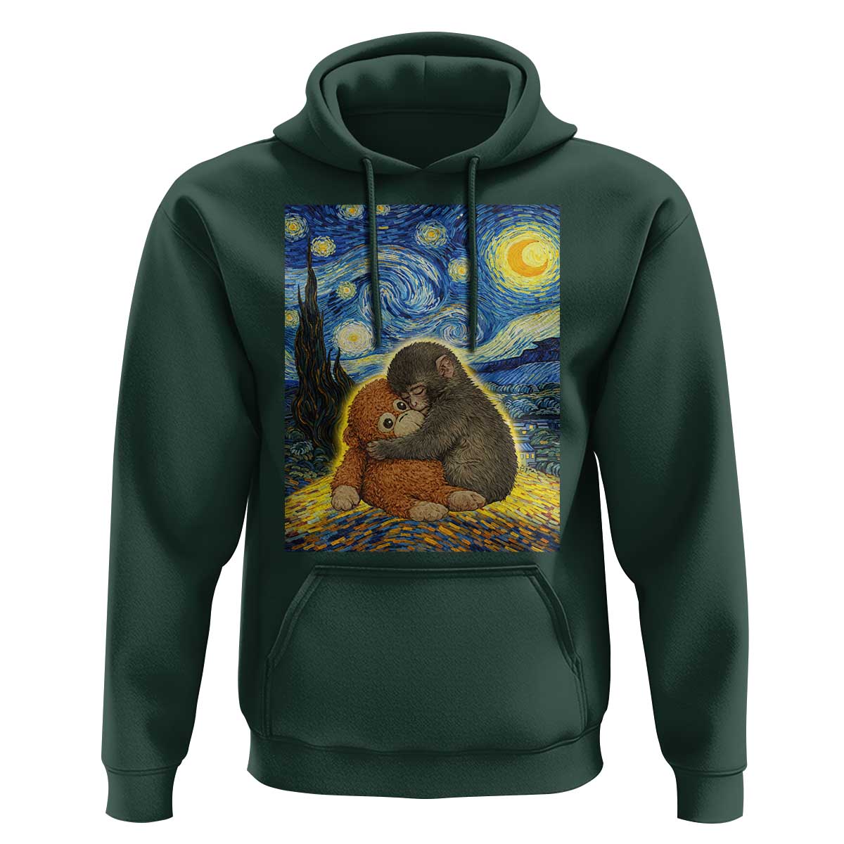 Punch Monkey Starry Night Viral Trend Hoodie