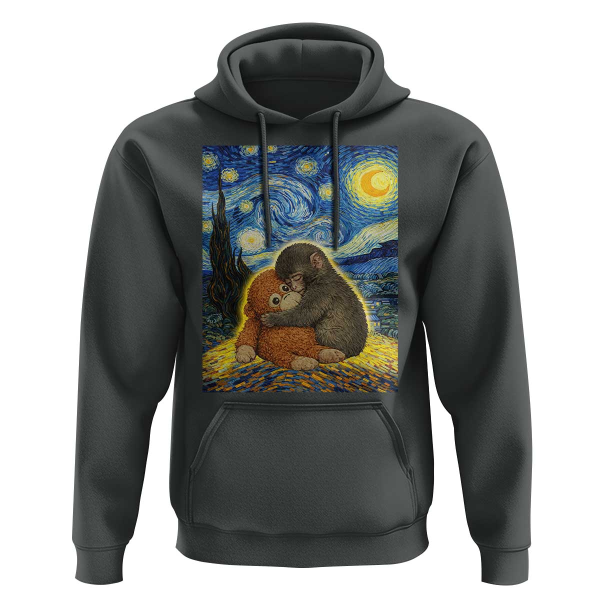 Punch Monkey Starry Night Viral Trend Hoodie