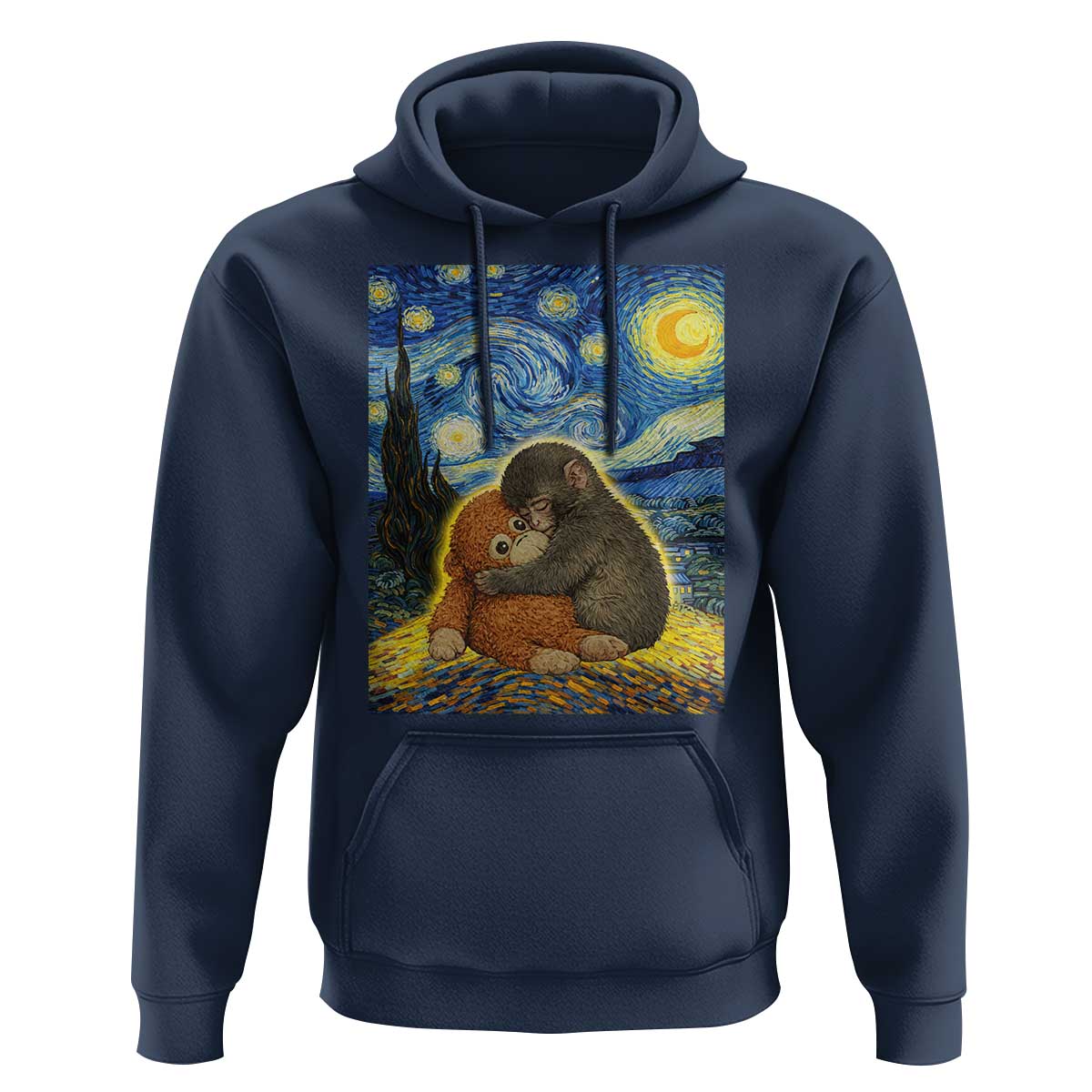 Punch Monkey Starry Night Viral Trend Hoodie