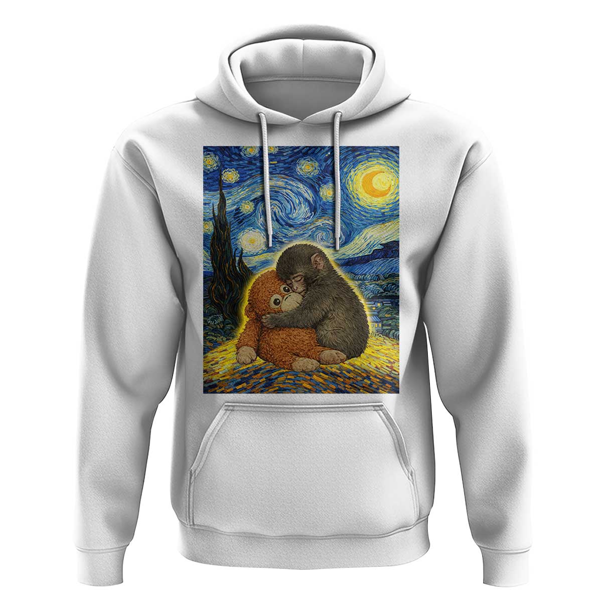 Punch Monkey Starry Night Viral Trend Hoodie