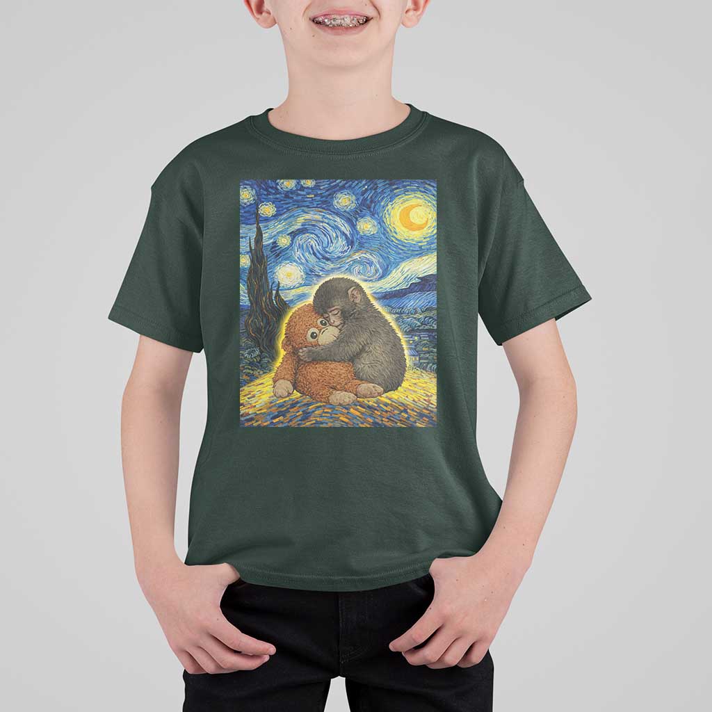 Punch Monkey Starry Night Viral Trend T Shirt For Kid