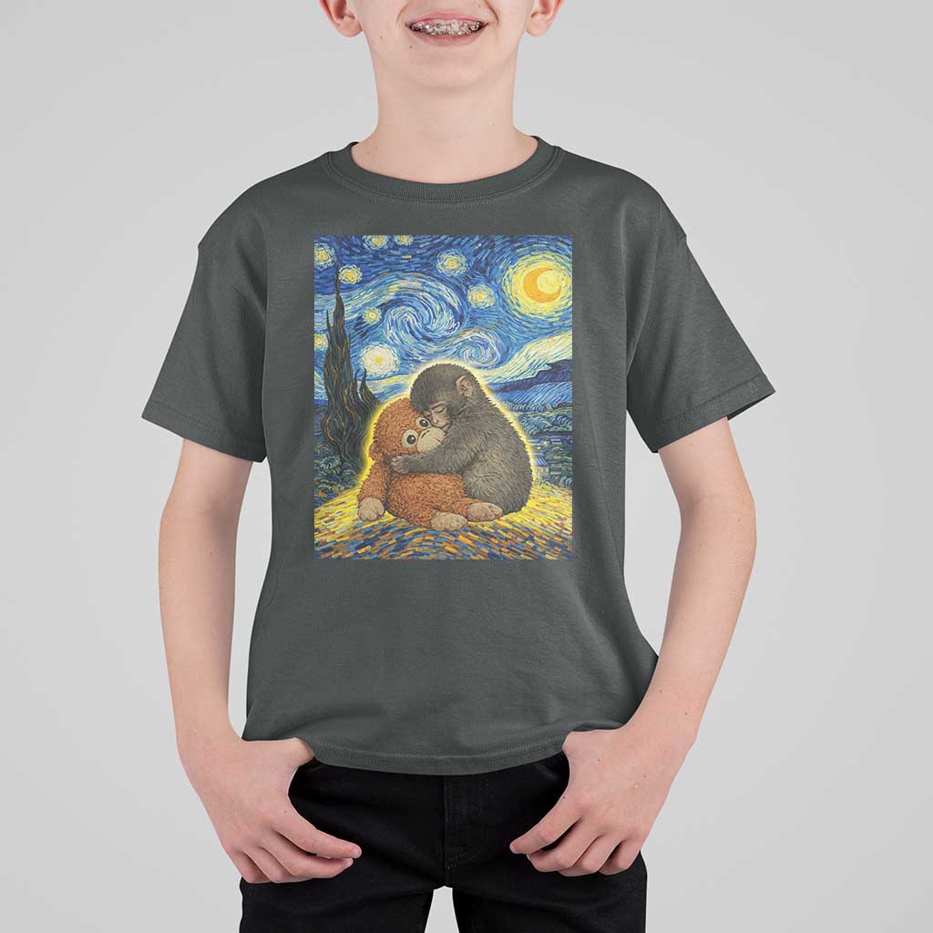 Punch Monkey Starry Night Viral Trend T Shirt For Kid