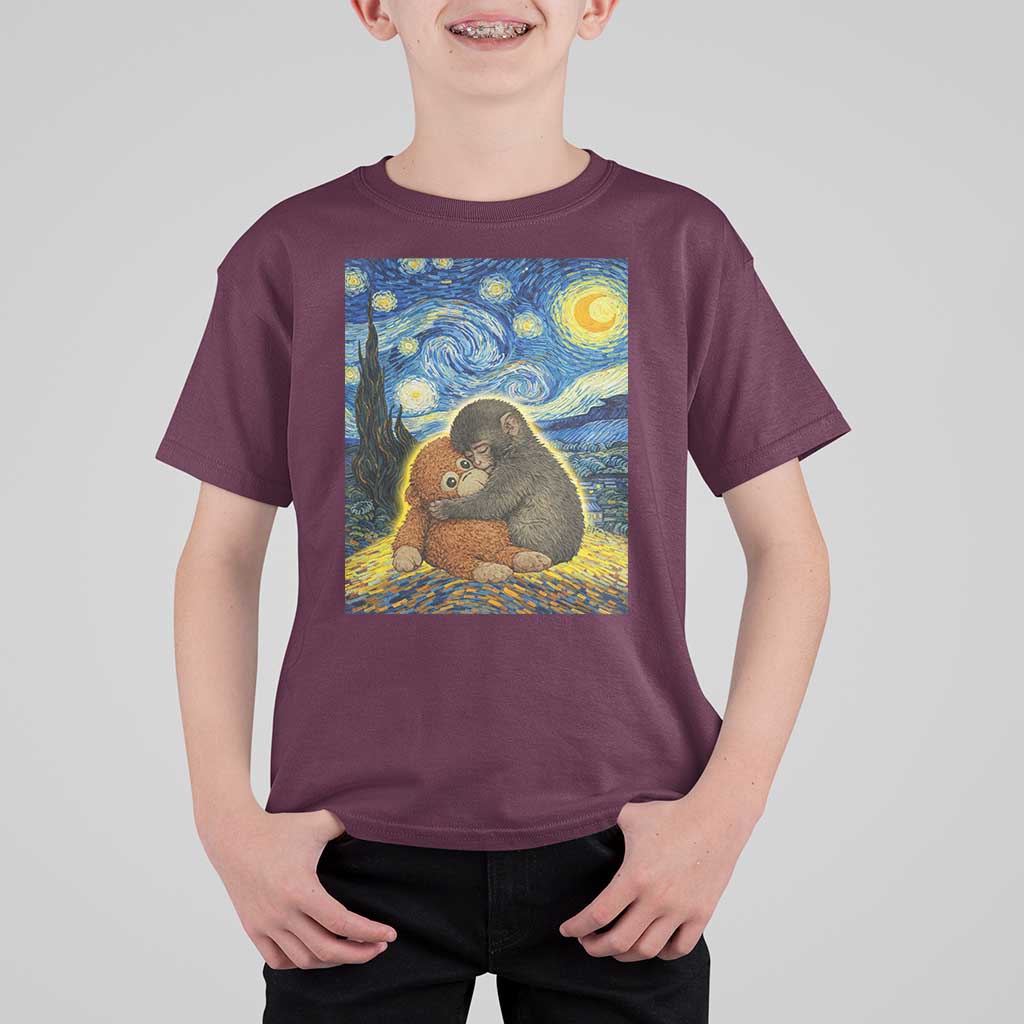 Punch Monkey Starry Night Viral Trend T Shirt For Kid