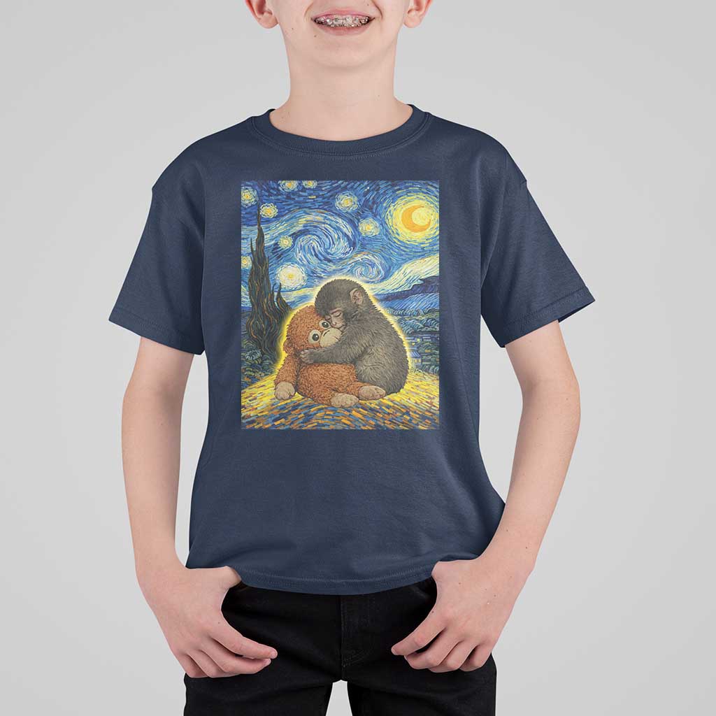 Punch Monkey Starry Night Viral Trend T Shirt For Kid