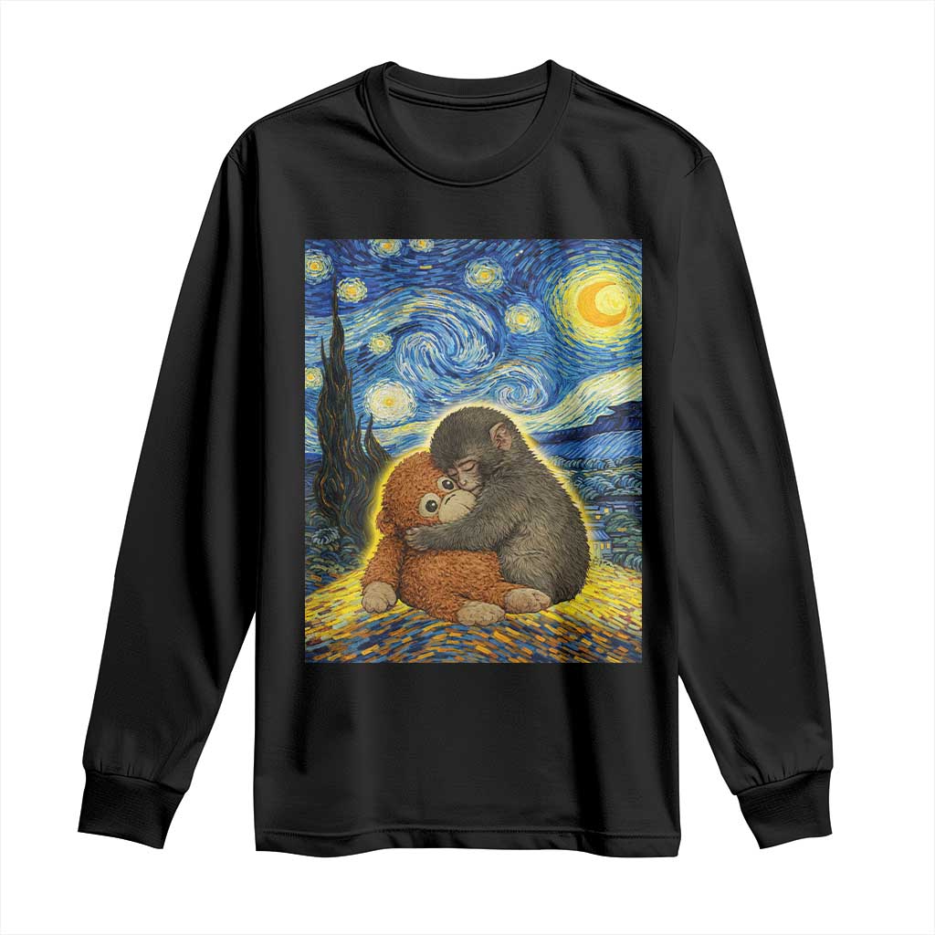 Punch Monkey Starry Night Viral Trend Long Sleeve Shirt