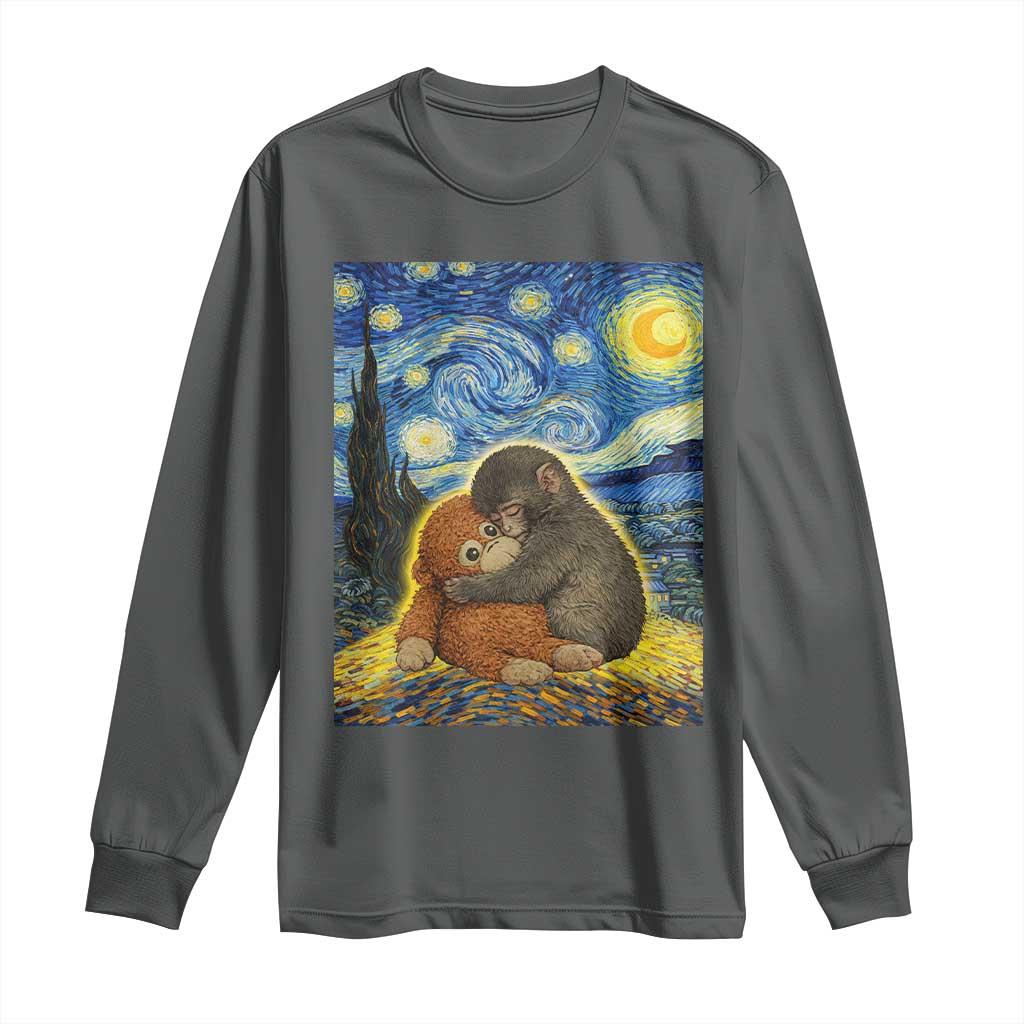 Punch Monkey Starry Night Viral Trend Long Sleeve Shirt