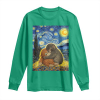 Punch Monkey Starry Night Viral Trend Long Sleeve Shirt