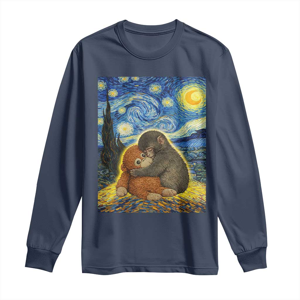 Punch Monkey Starry Night Viral Trend Long Sleeve Shirt