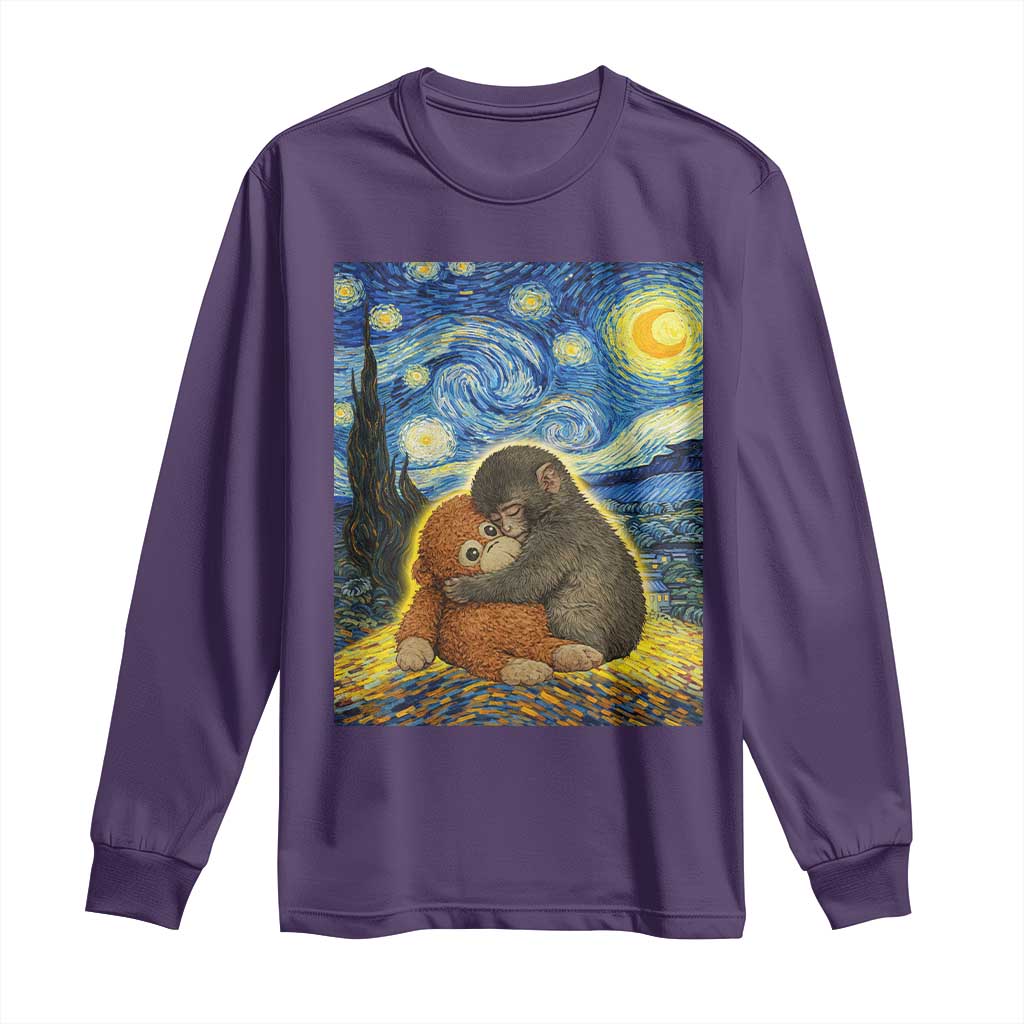 Punch Monkey Starry Night Viral Trend Long Sleeve Shirt