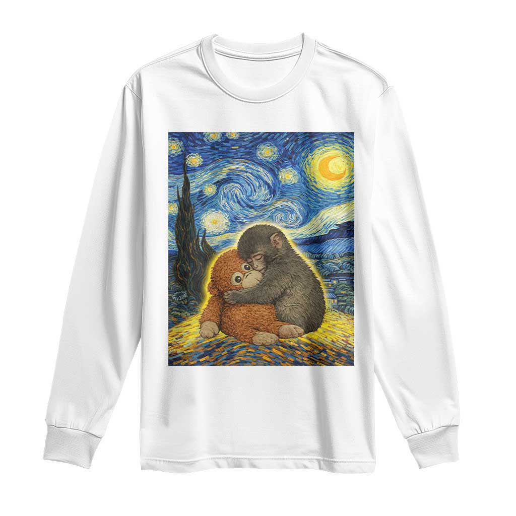 Punch Monkey Starry Night Viral Trend Long Sleeve Shirt
