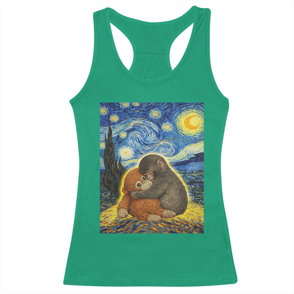 Punch Monkey Starry Night Viral Trend Racerback Tank Top
