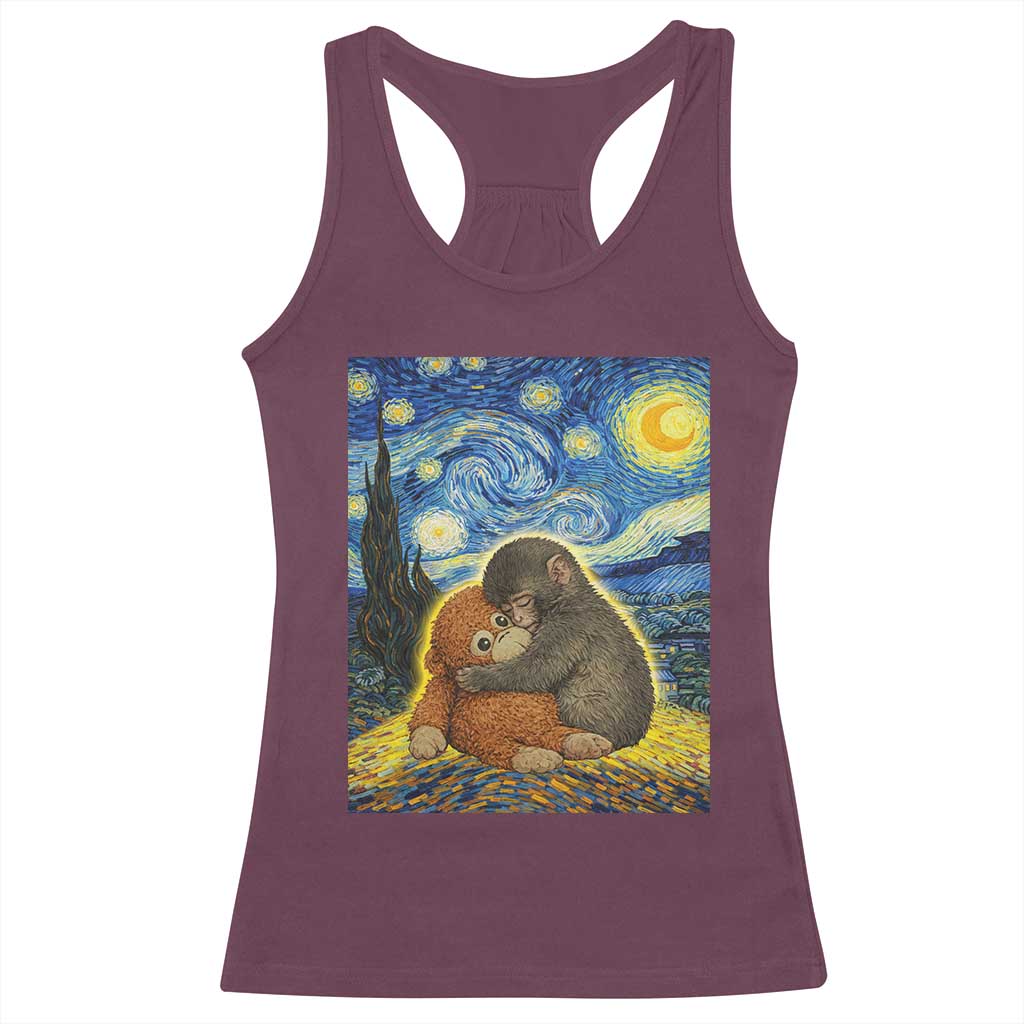 Punch Monkey Starry Night Viral Trend Racerback Tank Top