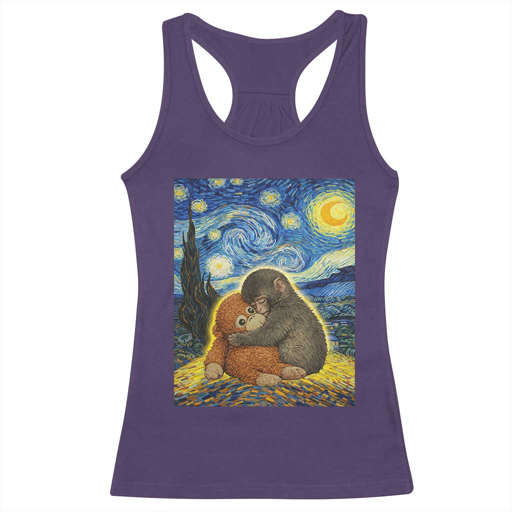 Punch Monkey Starry Night Viral Trend Racerback Tank Top