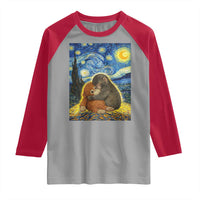 Punch Monkey Starry Night Viral Trend Raglan Shirt