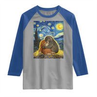 Punch Monkey Starry Night Viral Trend Raglan Shirt